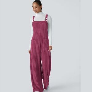 Halara Overalls Ribbed Knit Pink Size Large